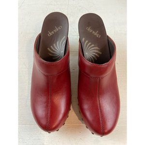 Dansko High Heel Red Clogs Size 41